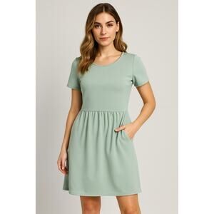 Jessakae Mint Green Dress Size M Short Sleeve Fit and Flare Minimalist